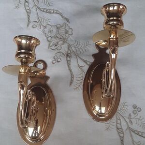 Solid Brass Candle Sconces Vintage